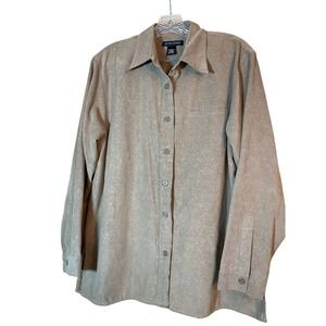 Goodclothes Women's Faux Suede Long Sleeved Shirt in Tan. Size L